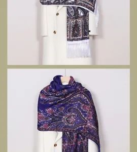 Women Bohemian Paisley Print Scarf Fashion Tassel Shawl Spring Summer Elegant Neck Wrap