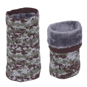 Winter thermal fleece neck gaiter men windproof pixel camo tactical outdoor warm face mask