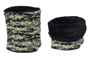Winter fleece lined camouflage neck warmer thermal tactical face mask for outdoor sports