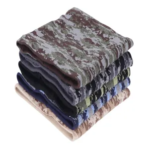 Winter fleece-lined thermal neck gaiter warm camouflage outdoor windproof cycling mask