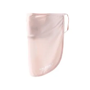 Ice silk sun protection face mask for women breathable UV shield ear hanging pink summer face cover