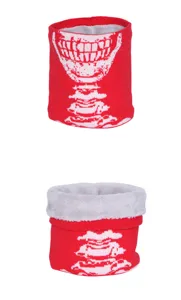 Winter pluche verdikte nekwarmer met skeletpatroon, warme en winddichte outdoor sjaal.