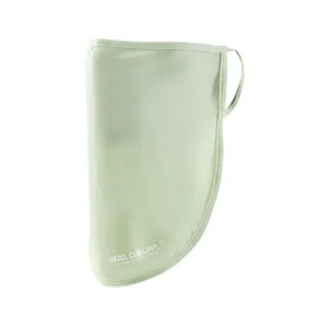 Ice silk sun protection face mask detail, breathable ear-hanging design for summer outdoor sports.