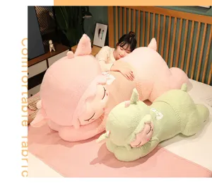 Giant cute sheep plush toy with sweater, soft stuffed lamb body pillow for kids and girls.