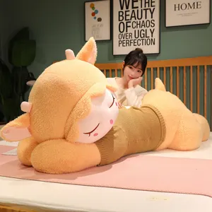 Extra large sweater sheep plush toy, cute prone lamb body pillow for girls bed gift.