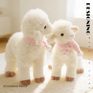 Cute simulation plush sheep toy, soft stuffed lamb doll for kids sleeping companion and lovely gift.