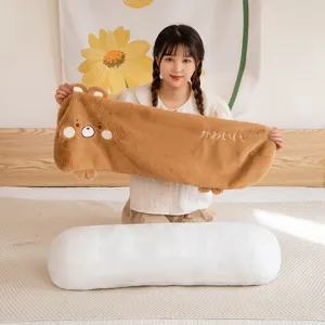 Schattig lang pluche lichaamskussen voor kinderen, zacht knuffelkussen om te slapen en knuffelen.