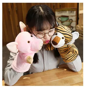 Cute animal hand puppets plush toys for kids early education storytelling interactive play.