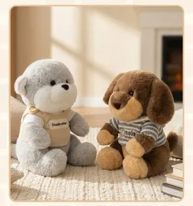 Cute plush stuffed animal toy soft sitting doll nice birthday gift for children.
