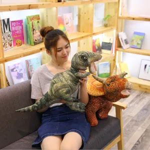 Dinosaure en peluche réaliste T-Rex Triceratops grand animal en peluche cadeau d'anniversaire enfant