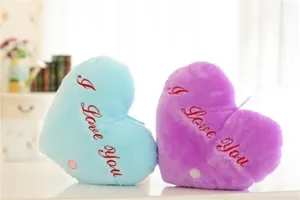 LED leuchtendes Herz Kissen süßes Plüschtier Nachtlicht Deko Kissen für Geburtstag Geschenk