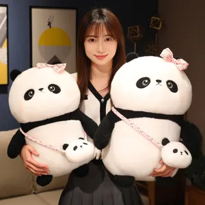 Lindo panda gigante peluche muñeca con mini mochila madre y hijo animal de peluche regalo