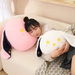 Joli oreiller en peluche de lapin ciel étoilé, poupée animal doux pour lit et canapé sommeil.
