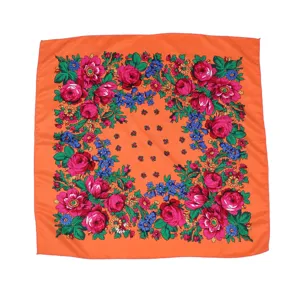 Russische stijl bloemen vierkante sjaal 70cm etnische hoofddoek voor vrouwen mooi