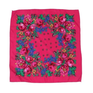 Etnische bloemen katoenen vierkante sjaal 70cm vrouwen hoofddoek mode accessoire