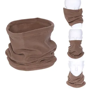 Winter fleece neck gaiter for outdoor cycling, warm thermal pullover scarf and face cover.