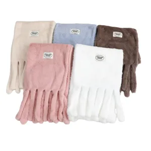 Winter plush faux rabbit fur thick warm fringed solid color scarf for women daily wear