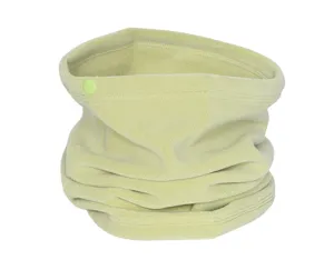 Fleece neck gaiter detail, soft warm winter cycling scarf, light green thermal tube.