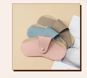 Estuche de cuero genuino para gafas bolsa de almacenamiento portátil para sol elegante