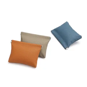 Monedero Mini Portátil Cierre Automático Cartera de Cuero de Microfibra Resistente al Desgaste Pequeño Bolso para Mujeres Hombres