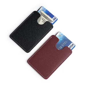 Porte-cartes minimaliste en cuir veritable étui portefeuille mince pour hommes et femmes