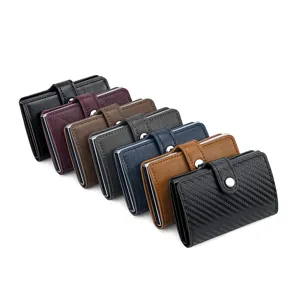 Porte cartes RFID en aluminium pop up portefeuille metal etui carte credit securise fin