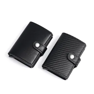 Étui de carte en aluminium RFID portefeuille pop-up porte-cartes de crédit minimaliste en métal