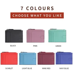 Portacarte in pelle Saffiano multicolore mini portamonete sottile portafoglio minimalista unisex