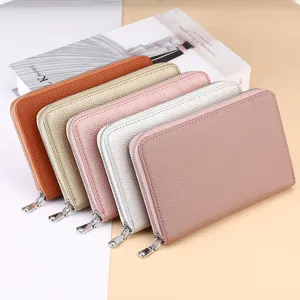 Erste Schicht Rindsleder Herren Lange Geldbörse RFID Blockierung Multifunktionaler Passhalter Reißverschluss Kartenorganizer Business Clutch