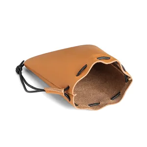 Echtes Leder Kordelzug Aufbewahrungsbeutel, tragbare Münztasche und Schmuckorganizer.