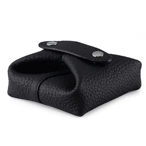 Japanese style mini genuine leather coin purse women compact earphone storage bag
