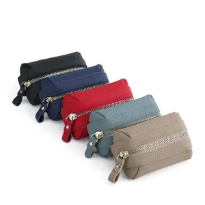 Women Genuine Leather Coin Purse Top Layer Cowhide Zipper Wallet Portable Change Pouch Minimalist Daily Storage Bag