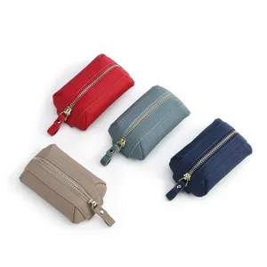 2025 New Women Genuine Leather Coin Purse Top Layer Cowhide Mini Zipper Pouch Wallet