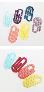 Large acrylic paper clips thick glitter stationery page markers office school supplies