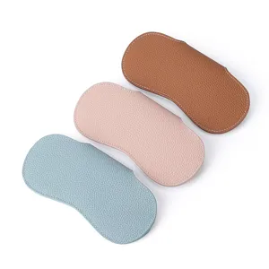 Estuche portatil de cuero genuino para gafas bolsa de almacenamiento suave de sol util.