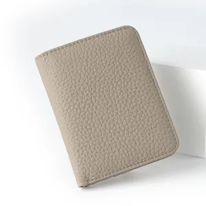 Cartera de mujer de cuero genuino tarjetero compacto monedero minimalista accesorio elegante
