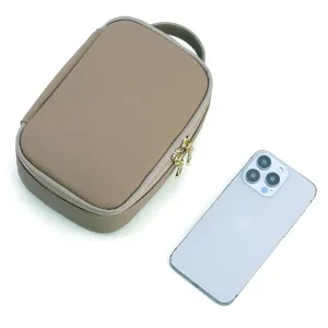 Genuine leather portable cosmetic bag multi-functional travel large capacity makeup bag
