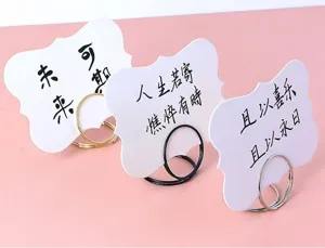 Metal wire memo clip card holder desktop message stand place card holder set display