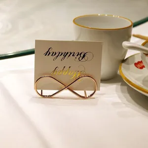 Rose Gold Infinity Metal Place Card Holder Desktop Memo Clip Wedding Table Number Clip