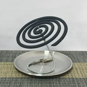 Stainless steel flexible hose clip with tray for cards or mosquito coils main view.