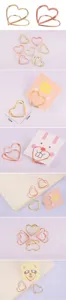 Metal heart memo clip creative desktop card photo holder cute wire note stand for office.
