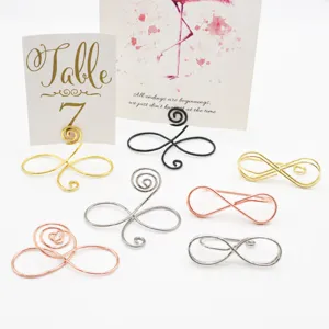 Metal Wire Memo Photo Holder Stand Table Place Card Holder Business Card Clip Desktop Message Display Stand For Office Wedding Party
