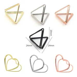 Stainless Steel Heart Shape Memo Clip Creative Desktop Business Card Holder Cute Photo Stand Office Decor Organizer