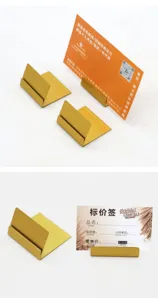 Metal L-shaped card holder desktop price tag clip business card stand sign holder stand 2pcs