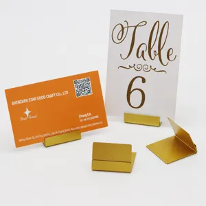 Metal L-Shaped Business Card Holder Desktop Vertical Card Clip Table Number Clip Product Price Clip Memo Clip