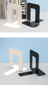 Minimalist metal bookends desktop book stand collapsible book block office storage tool