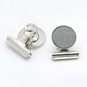 Stainless Steel Magnetic Clip Office Binder Clip Silver Round Head Clip Sealing Clip Magnetic Metal Clip