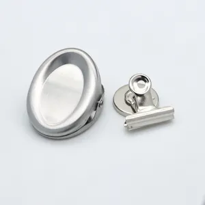 Stainless steel magnetic clips set, round head and oval sealing clips for office and kitchen use.