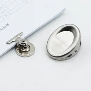 Stainless steel magnetic clip office round metal binder clip for sealing documents storage
