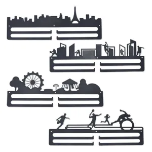 Metal Medal Hanger Sports Award Display Rack Wall Mount Holder for Running Marathon Medals.